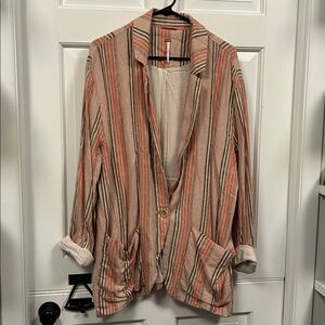Free People Multicolor Striped Blazer. Only worn once and in excellent condition